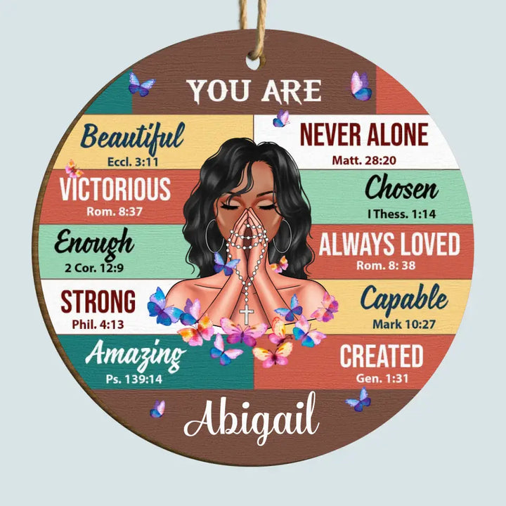 You Are Beautiful - Personalized Custom Wood Ornament - Christmas Gift For Christian