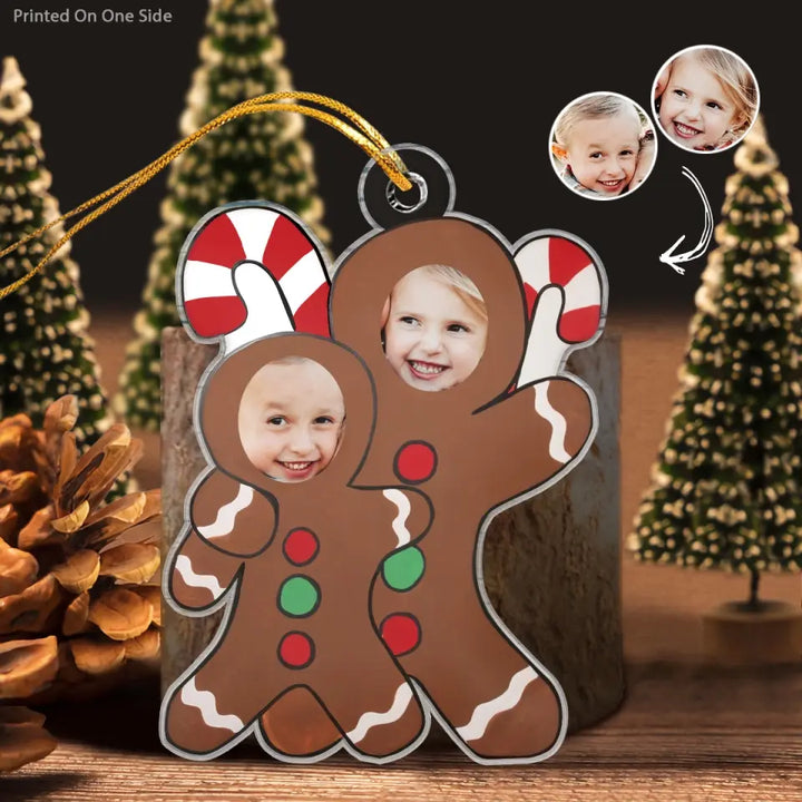 Gingerbread Custom Photo - Personalized Custom Mica Ornament - Christmas Gift For Kids, Family, Family Members