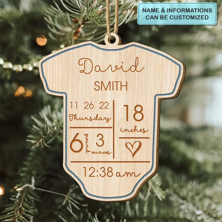 Baby First Christmas - Personalized Custom Wood Ornament - Christmas Gift For Baby, Family Members