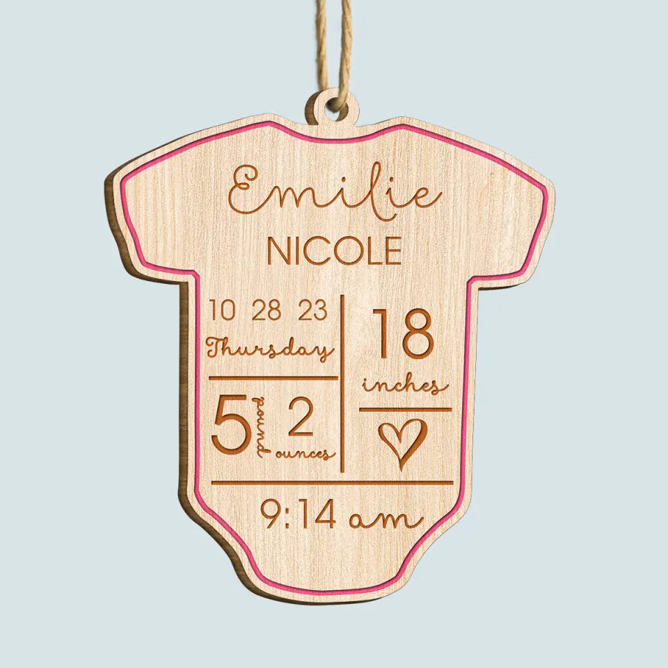 Baby First Christmas - Personalized Custom Wood Ornament - Christmas Gift For Baby, Family Members