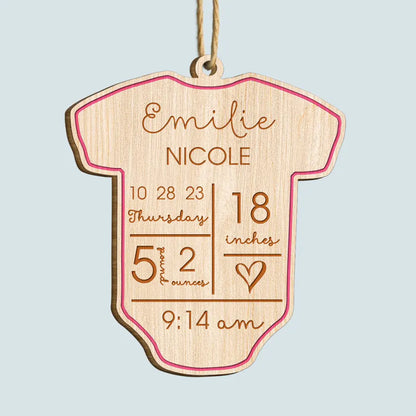 Baby First Christmas - Personalized Custom Wood Ornament - Christmas Gift For Baby, Family Members