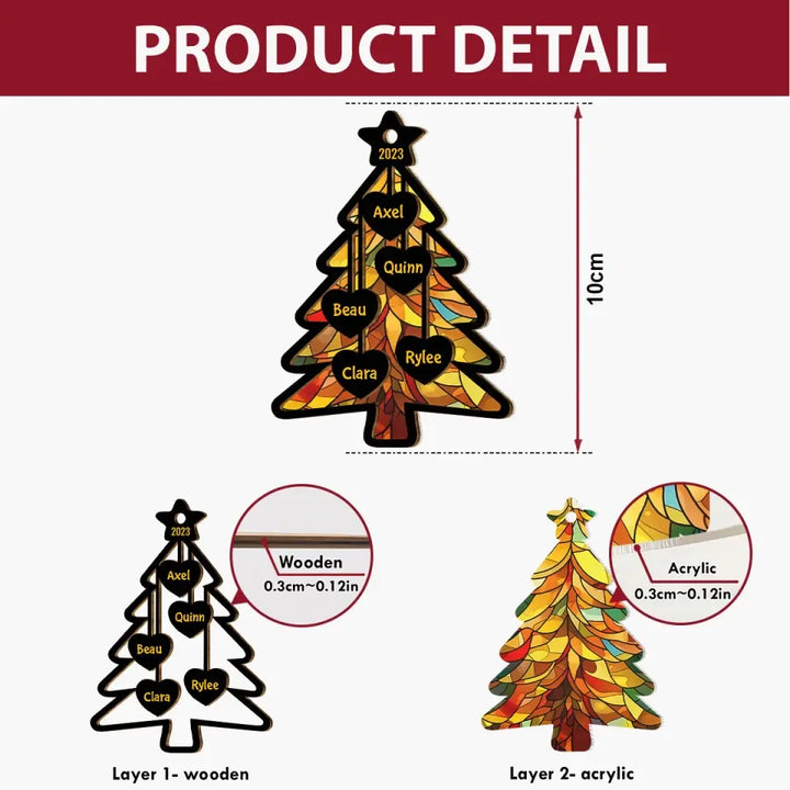 Christmas Tree 2023 - Personalized Custom Suncatcher Layer Mix Ornament - Christmas Gift For Family, Family Members