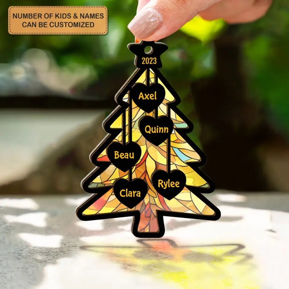 Christmas Tree 2023 - Personalized Custom Suncatcher Layer Mix Ornament - Christmas Gift For Family, Family Members