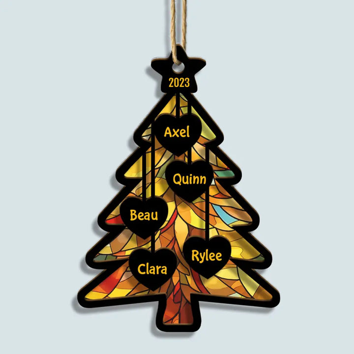 Christmas Tree 2023 - Personalized Custom Suncatcher Layer Mix Ornament - Christmas Gift For Family, Family Members
