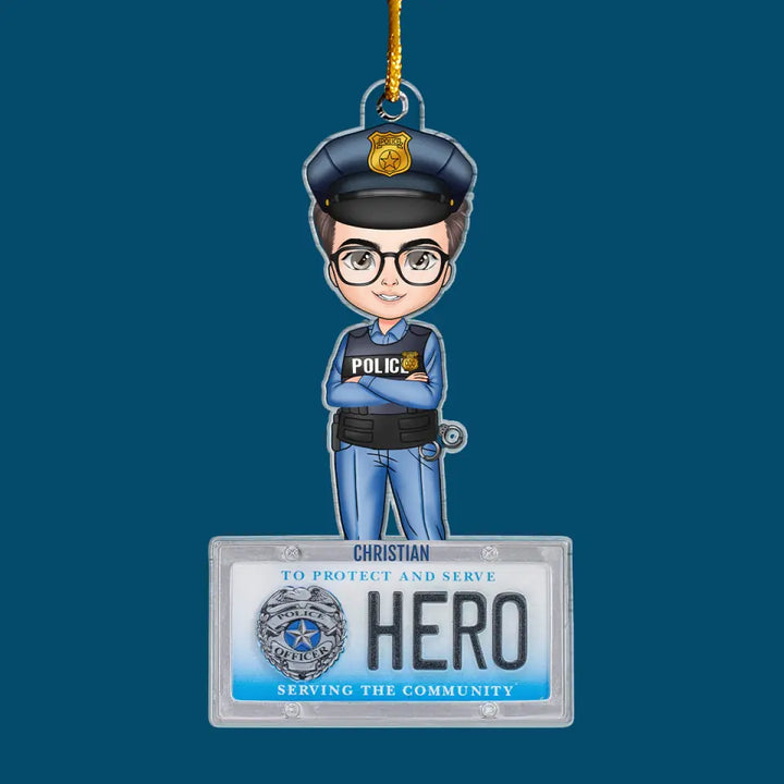 Police Officer - Personalized Custom Mica Ornament - Christmas Gift For Police CLA0AD012