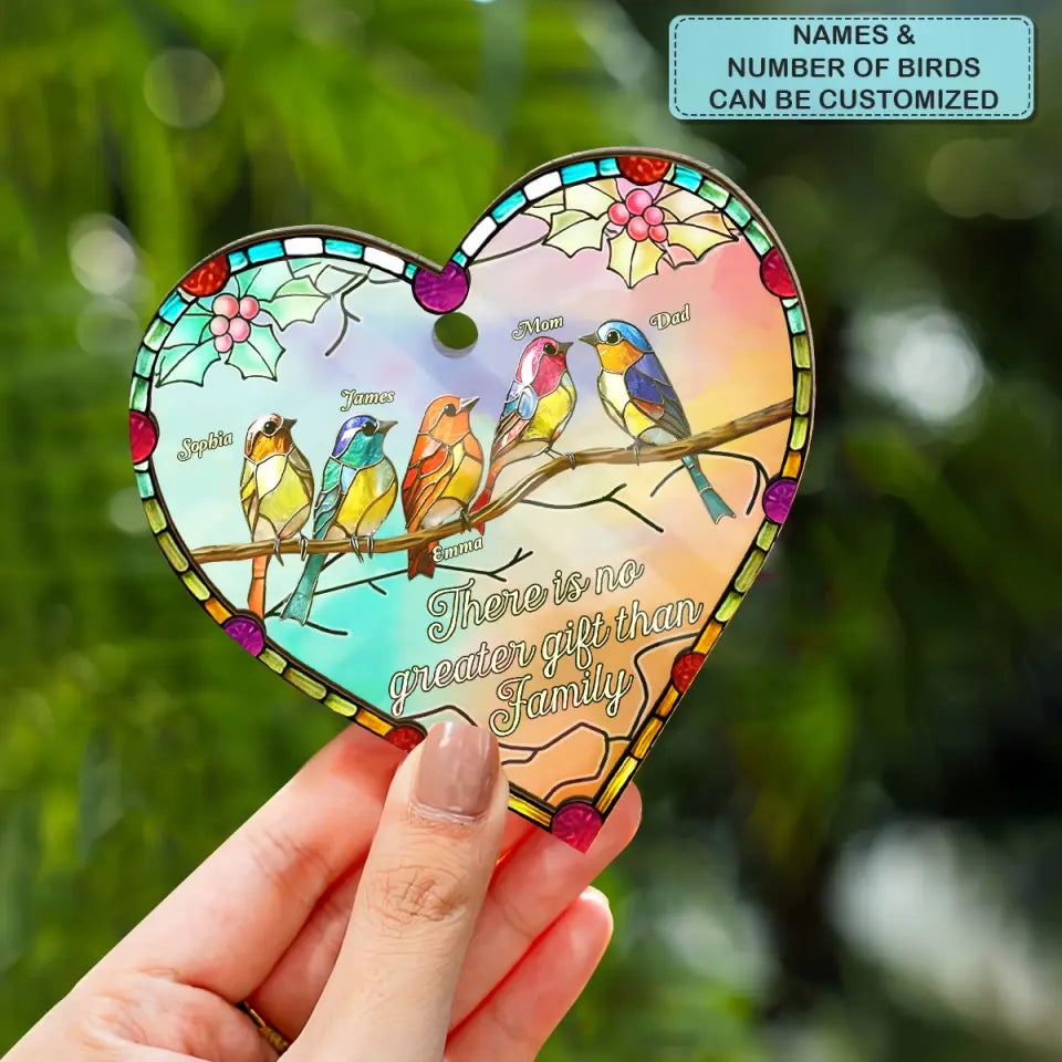 There Is No Greater Gift Than Family - Personalized Custom Suncatcher Layer Mix Ornament - Christmas Gift For Family, Family Members
