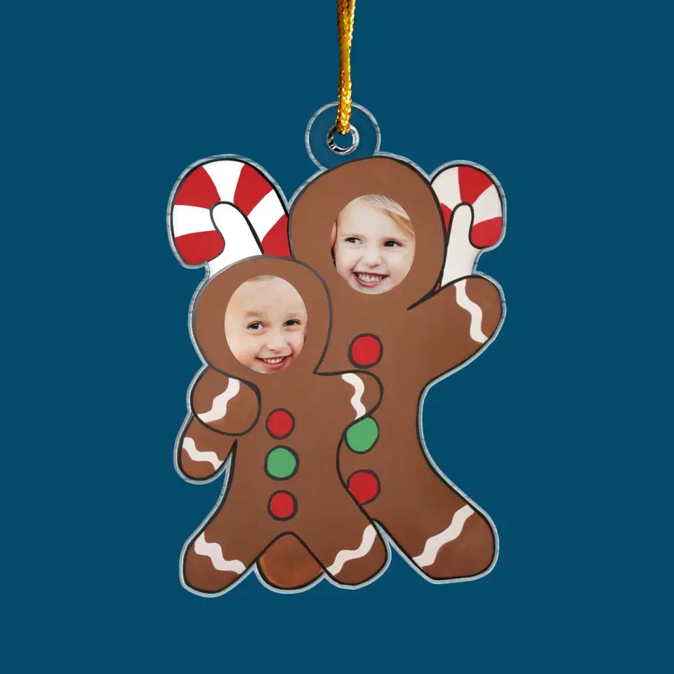 Gingerbread Custom Photo - Personalized Custom Mica Ornament - Christmas Gift For Kids, Family, Family Members