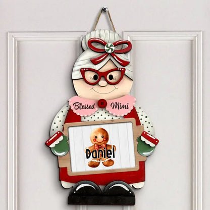 Blessed Nana - Personalized Custom Door Sign - Christmas Gift For Grandma, Family Members