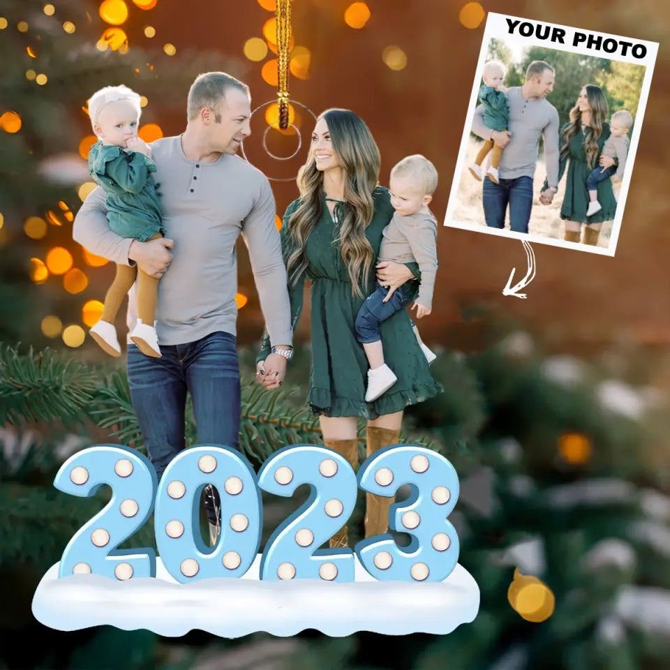 Our Family 2023 - Personalized Custom Photo Mica Ornament - Christmas Gift For Family, Family Members AGCPD055