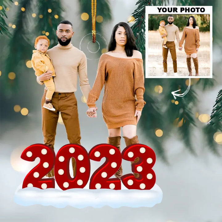 Our Family 2023 - Personalized Custom Photo Mica Ornament - Christmas Gift For Family, Family Members AGCPD055
