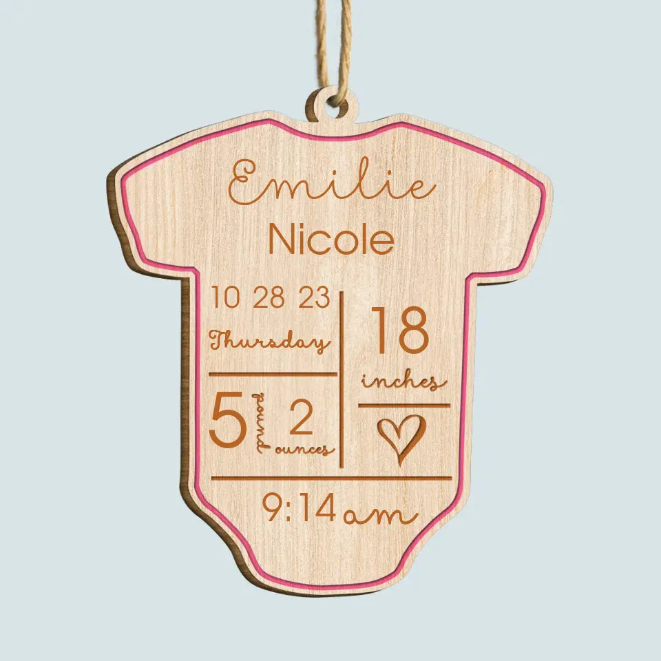 Baby First Christmas - Personalized Custom Wood Ornament - Christmas Gift For Baby, Family Members