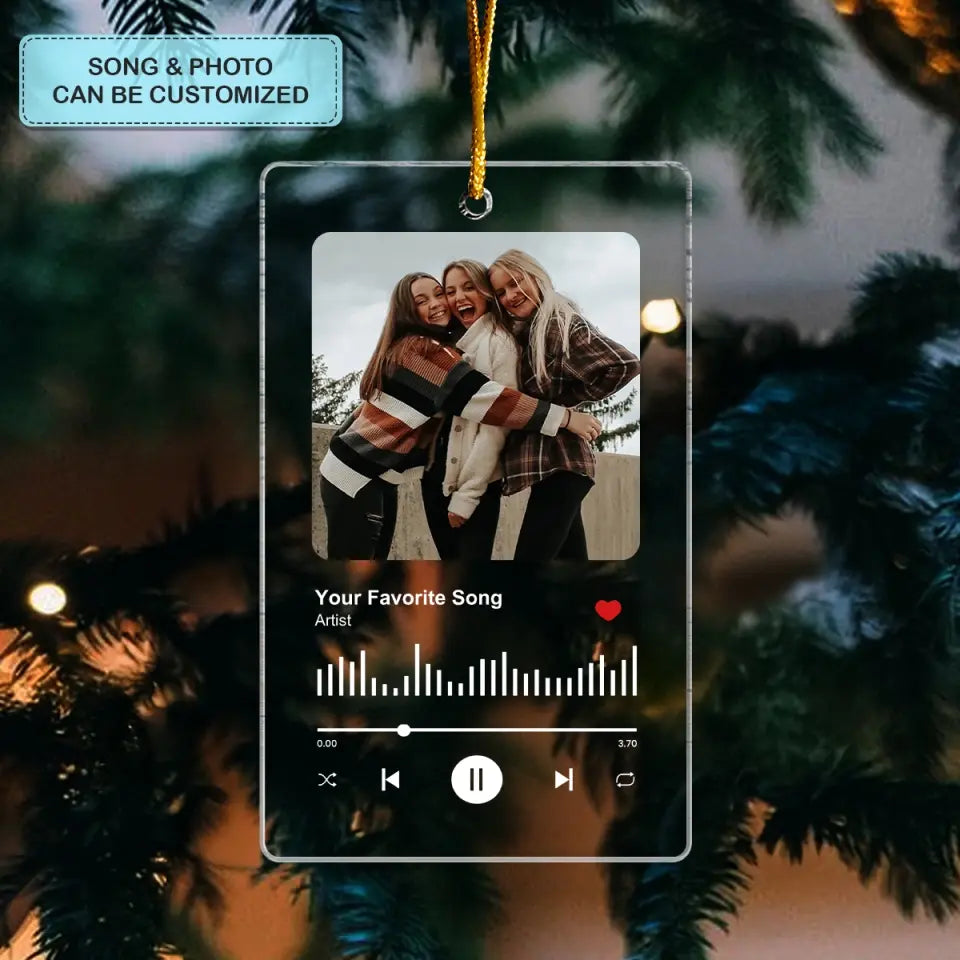 Our Favorite Song - Personalized Custom Mica Ornament - Christmas Gift For Friends, Besties