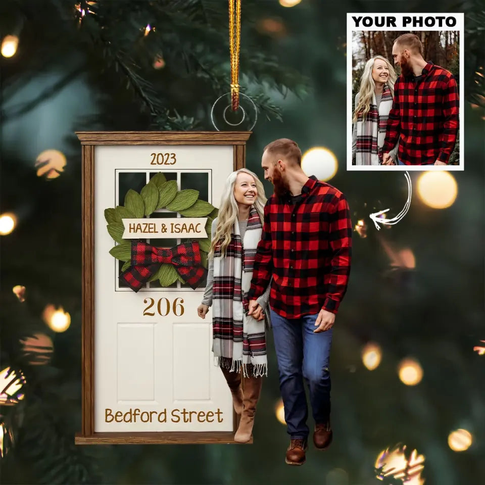 New House Front Door Ornament - Personalized Custom Photo Mica Ornament - Christmas Gift For Family, Family Members AGCPD059