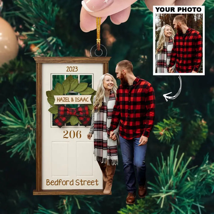 New House Front Door Ornament - Personalized Custom Photo Mica Ornament - Christmas Gift For Family, Family Members AGCPD059