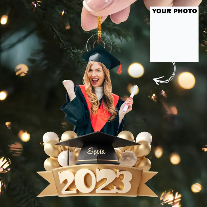 2023 Graduation - Personalized Custom Photo Ornament - Christmas, Graduation Gift For Family Members, Friends AGCHD048