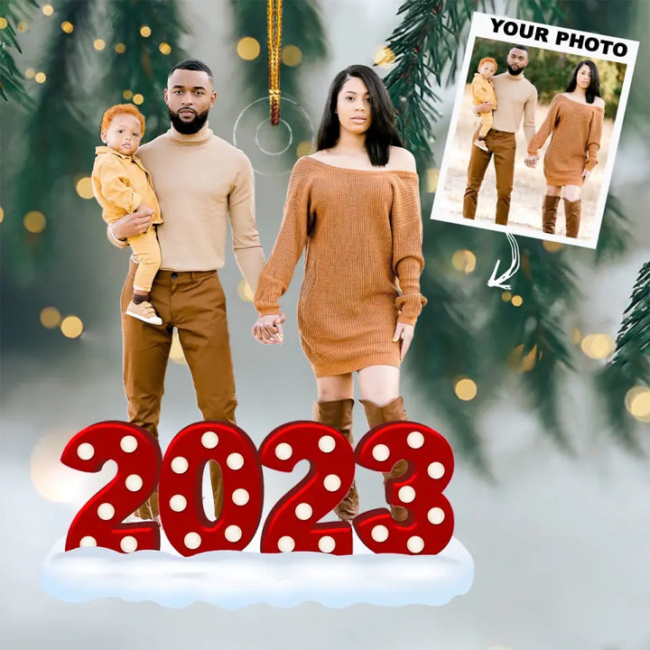 Our Family 2023 - Personalized Custom Photo Mica Ornament - Christmas Gift For Family, Family Members AGCPD055