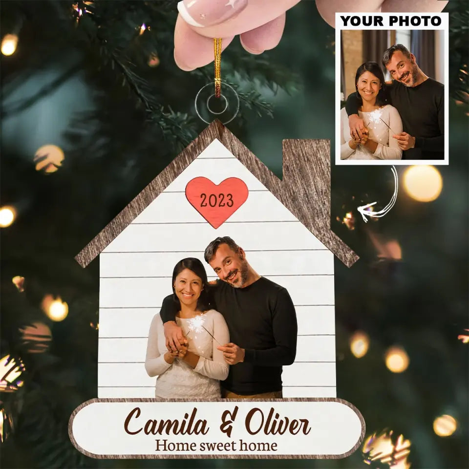 Our Sweet Home - Personalized Custom Photo Mica Ornament - Family, Christmas, Pride Month, Anniversary Gift For Couple, Family Member AGCHT009