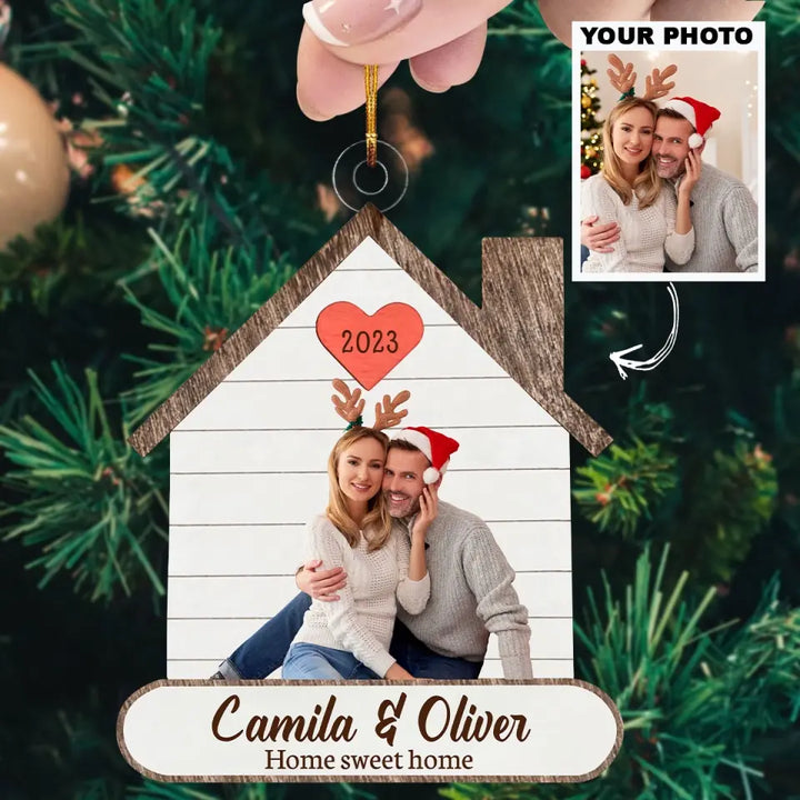 Our Sweet Home - Personalized Custom Photo Mica Ornament - Family, Christmas, Pride Month, Anniversary Gift For Couple, Family Member AGCHT009