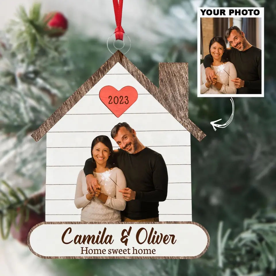 Our Sweet Home - Personalized Custom Photo Mica Ornament - Family, Christmas, Pride Month, Anniversary Gift For Couple, Family Member AGCHT009