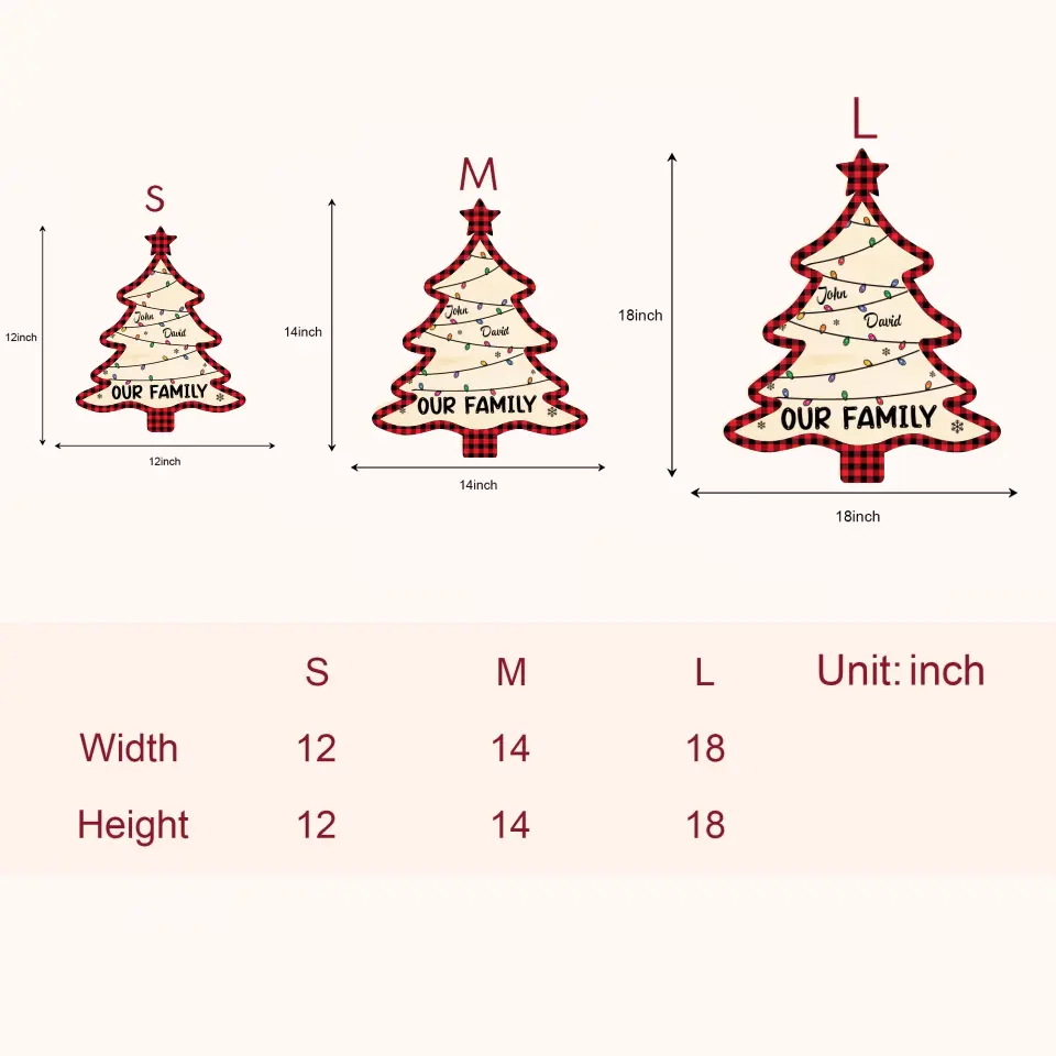 Christmas Tree - Personalized Custom 2-Layer Door Sign - Christmas Gift For Family, Family Members