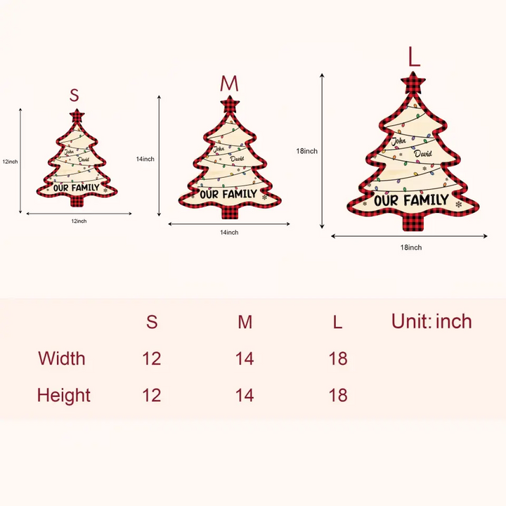 Christmas Tree - Personalized Custom 2-Layer Door Sign - Christmas Gift For Family, Family Members