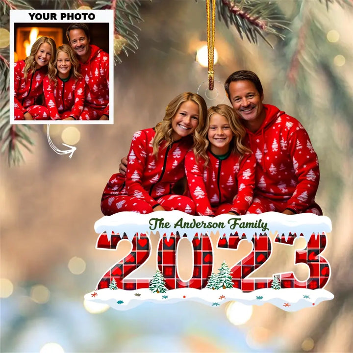 2023 Christmas - Personalized Custom Photo Mica Ornament - Christmas Gift For Family, Family Members AGCDM037