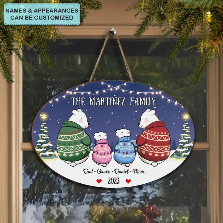 Our Family - Personalized Custom Door Sign - Christmas Gift For Family, Family Members