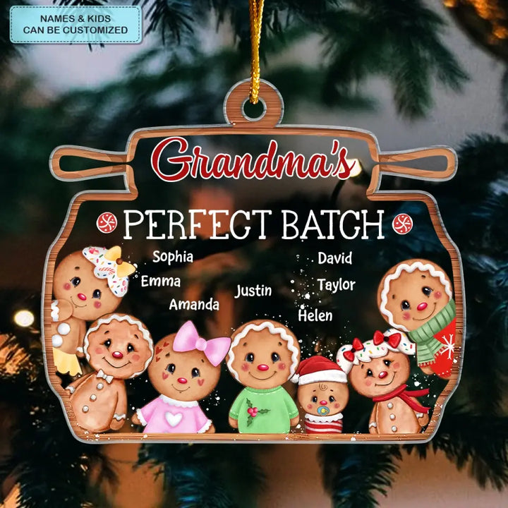 Grandma's Perfect Batch - Personalized Custom Mica Ornament - Christmas Gift For Grandma, Mom, Family Members