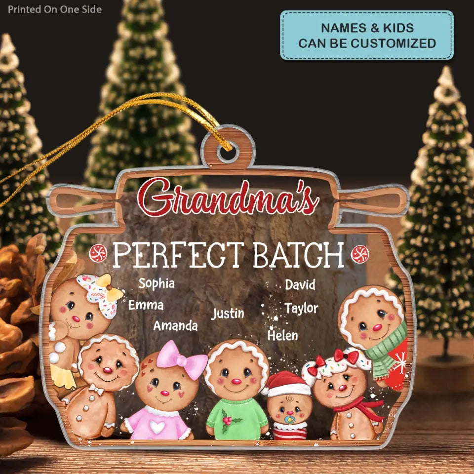 Grandma's Perfect Batch - Personalized Custom Mica Ornament - Christmas Gift For Grandma, Mom, Family Members
