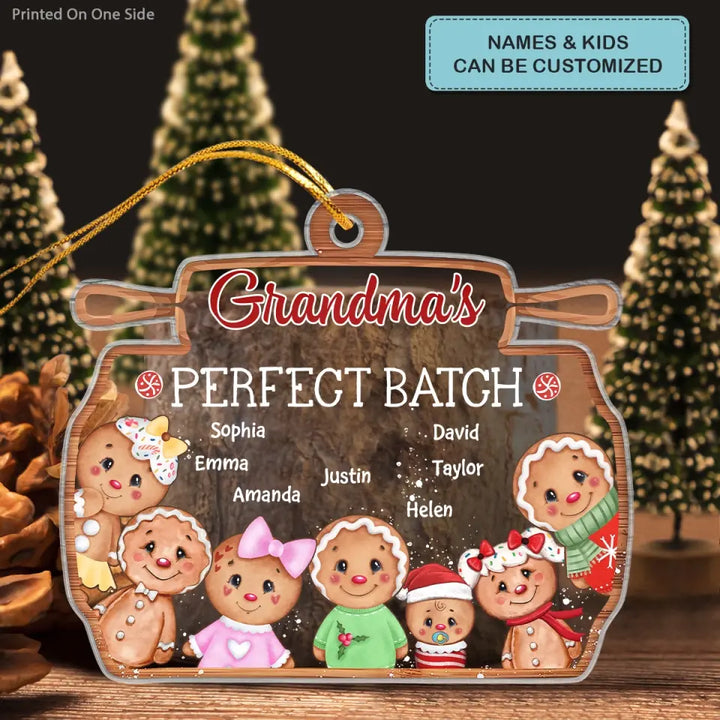 Grandma's Perfect Batch - Personalized Custom Mica Ornament - Christmas Gift For Grandma, Mom, Family Members