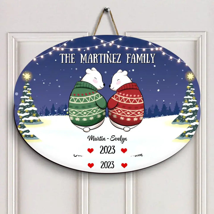 Our Family - Personalized Custom Door Sign - Christmas Gift For Family, Family Members