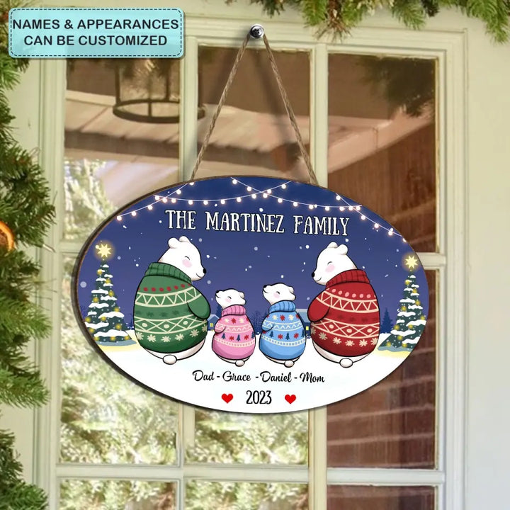 Our Family - Personalized Custom Door Sign - Christmas Gift For Family, Family Members