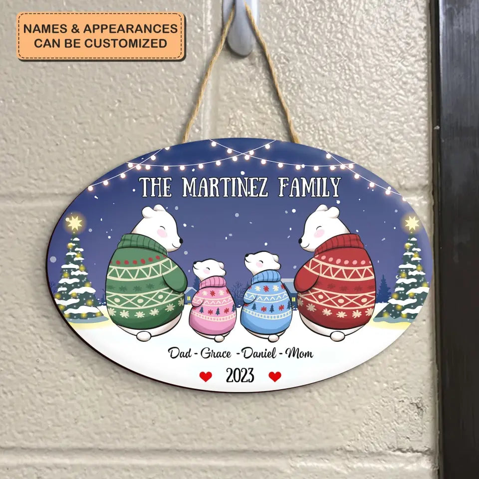 Our Family - Personalized Custom Door Sign - Christmas Gift For Family, Family Members