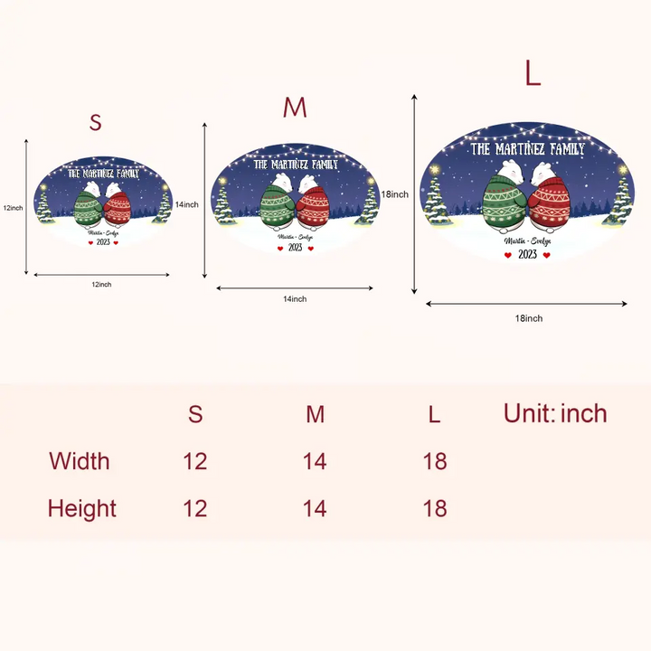 Our Family - Personalized Custom Door Sign - Christmas Gift For Family, Family Members