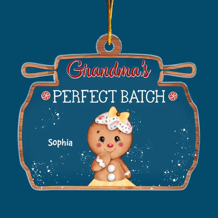 Grandma's Perfect Batch - Personalized Custom Mica Ornament - Christmas Gift For Grandma, Mom, Family Members