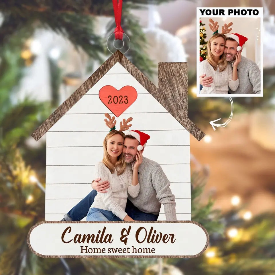 Our Sweet Home - Personalized Custom Photo Mica Ornament - Family, Christmas, Pride Month, Anniversary Gift For Couple, Family Member AGCHT009
