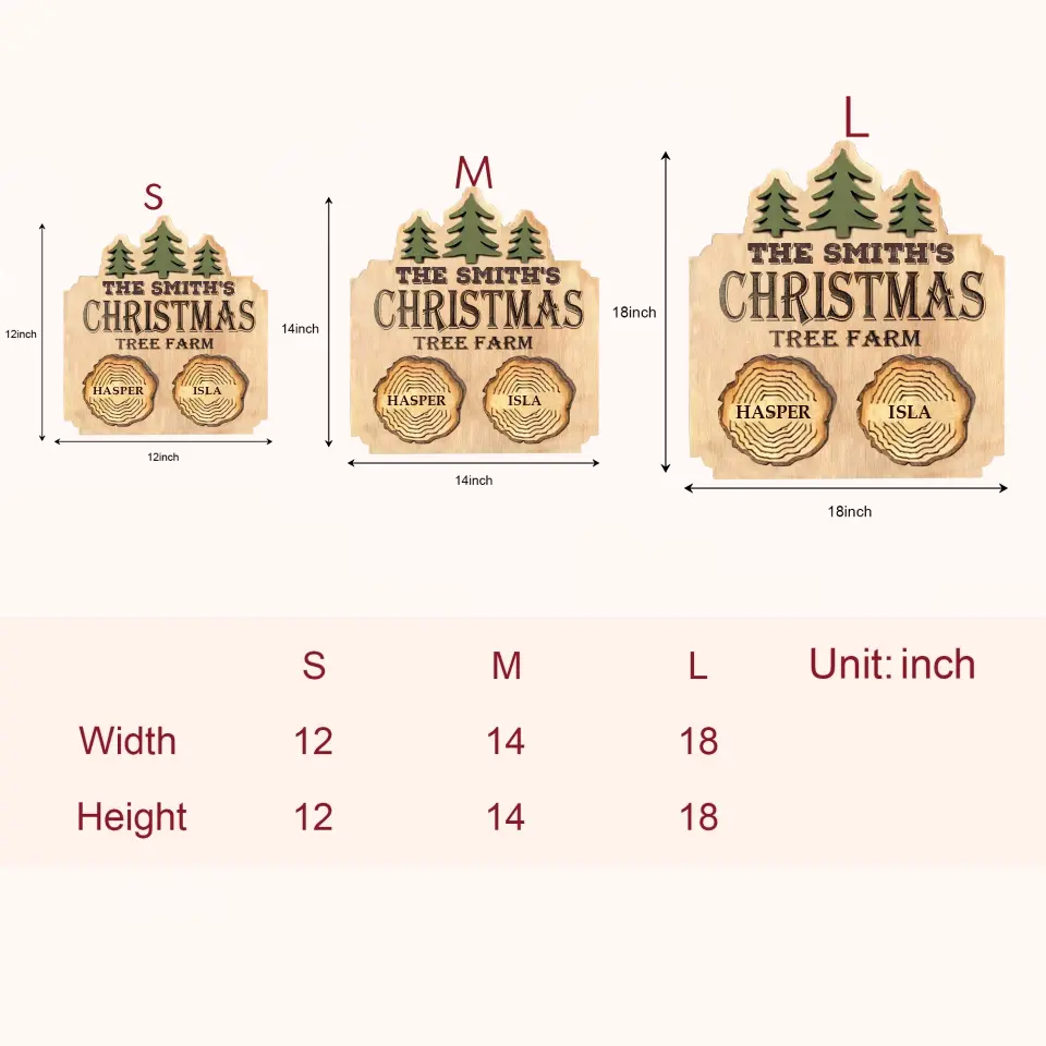 Christmas Tree Farm - Personalized Custom Door Sign - Christmas Gift For Family, Family Members
