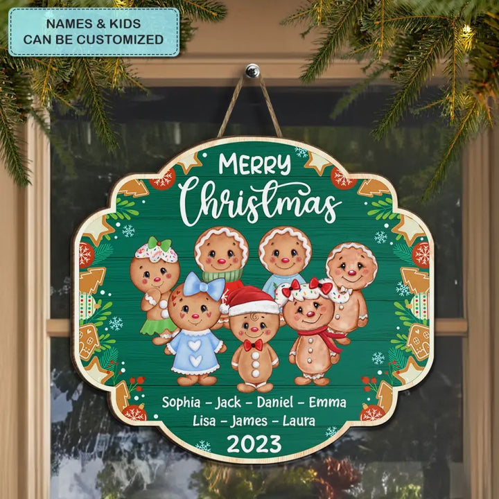 Merry Christmas Cookie 2023 - Personalized Custom Door Sign - Christmas Gift For Family, Family Members, Mom, Grandma
