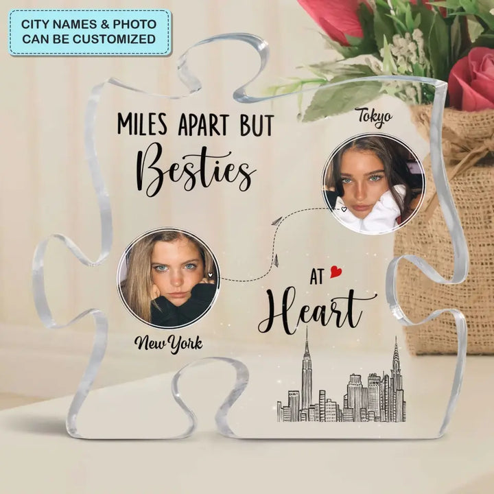 I Wish You Lived Next Door - Personalized Custom Puzzle Acrylic Plaque - Christmas Gift For Besties, Friends