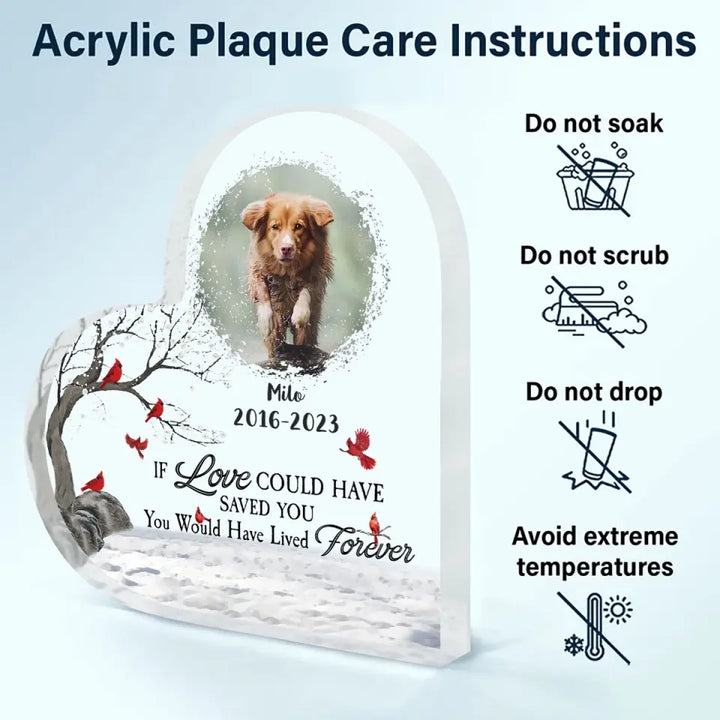 If Love Could Have Saved You - Personalized Custom Heart-shaped Acrylic Plaque - Halloween Gift For Dog Mom, Dog Dad, Dog Lover, Dog Owner