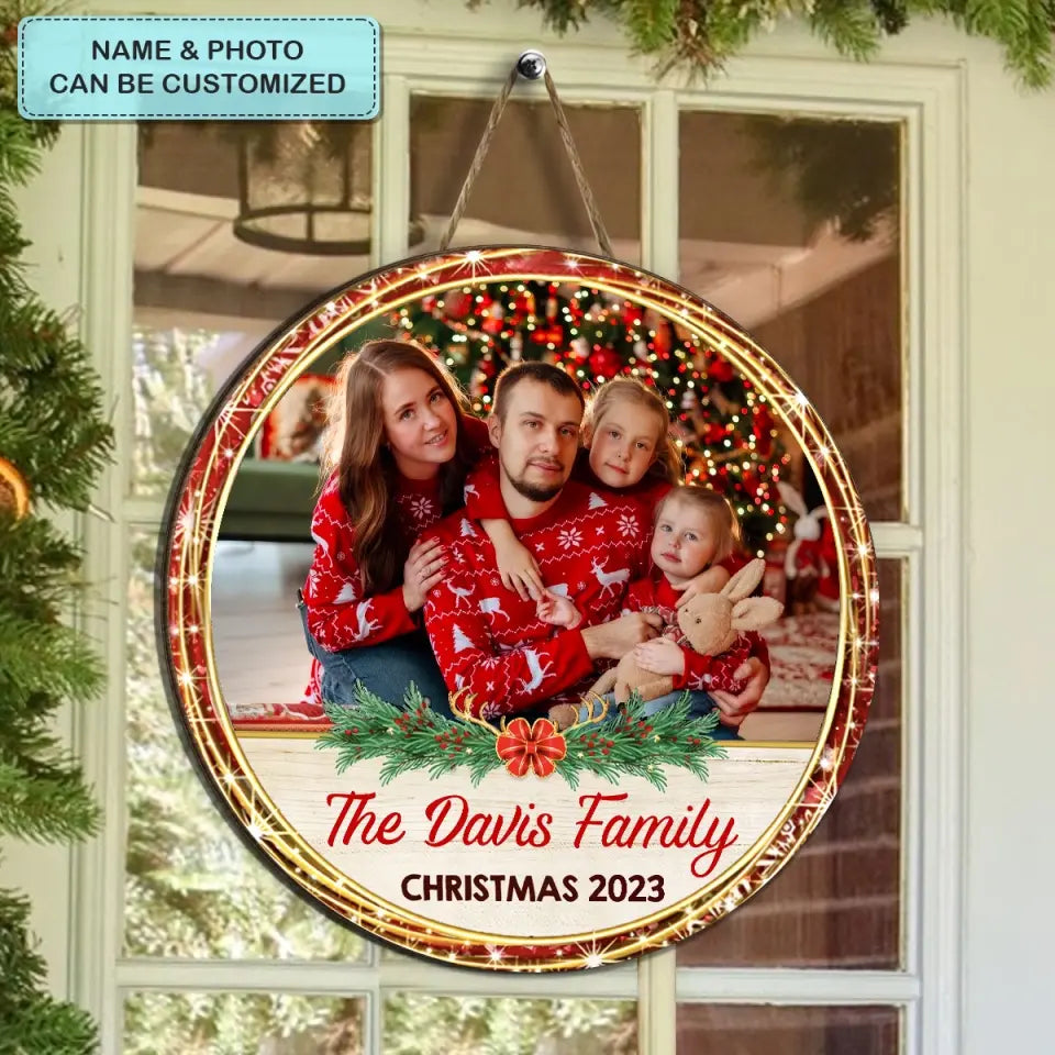 Merry Christmas 2023 - Personalized Custom Door Sign - Christmas Gift For Family, Family Members