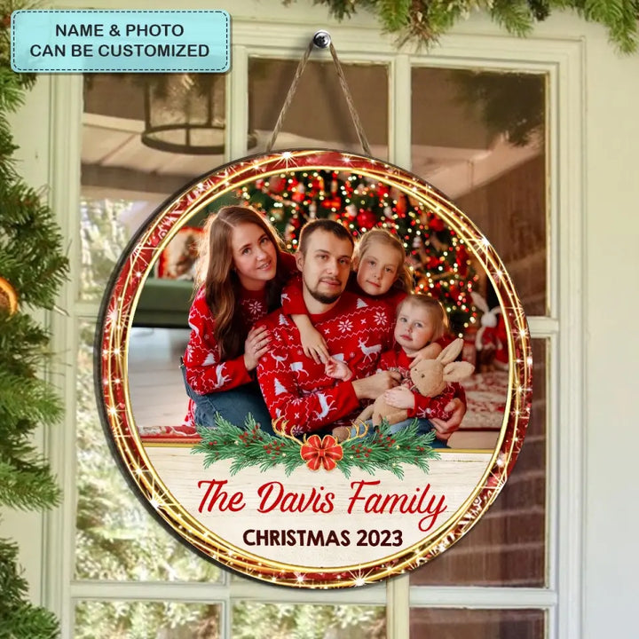 Merry Christmas 2023 - Personalized Custom Door Sign - Christmas Gift For Family, Family Members
