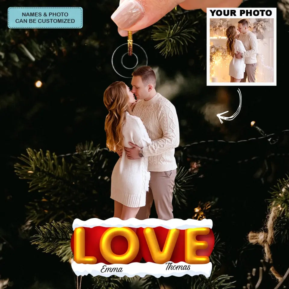 Love You Forever - Personalized Custom Photo Mica Ornament - Christmas, Anniversary Gift For Couple, Wife, Husband AGCHD052