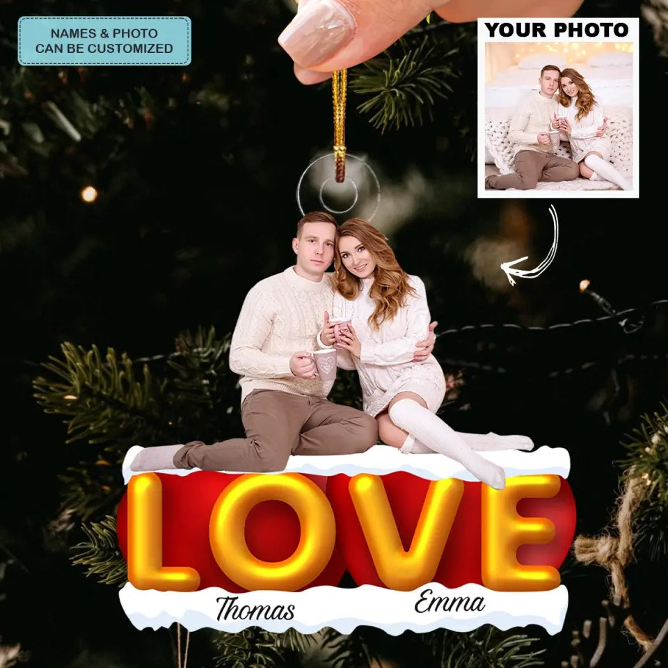 Love You Forever - Personalized Custom Photo Mica Ornament - Christmas, Anniversary Gift For Couple, Wife, Husband AGCHD052