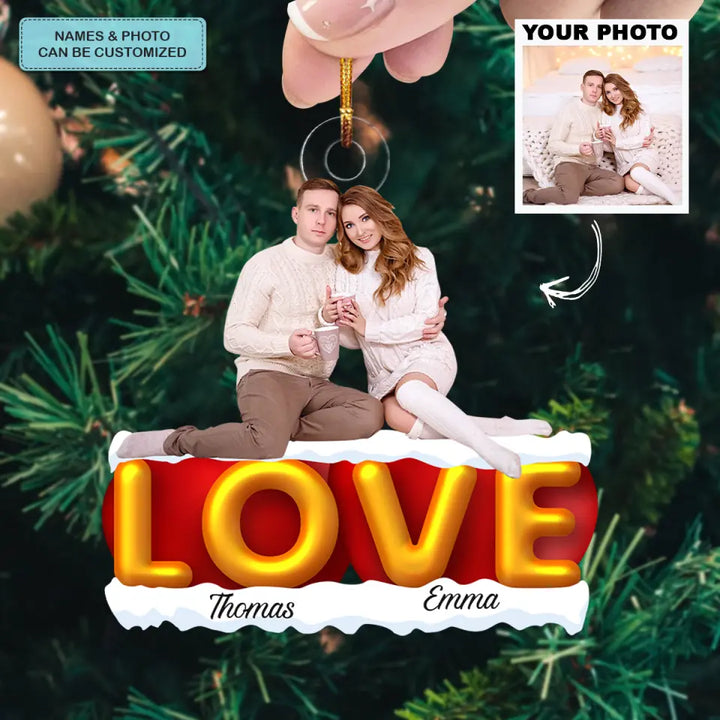 Love You Forever - Personalized Custom Photo Mica Ornament - Christmas, Anniversary Gift For Couple, Wife, Husband AGCHD052