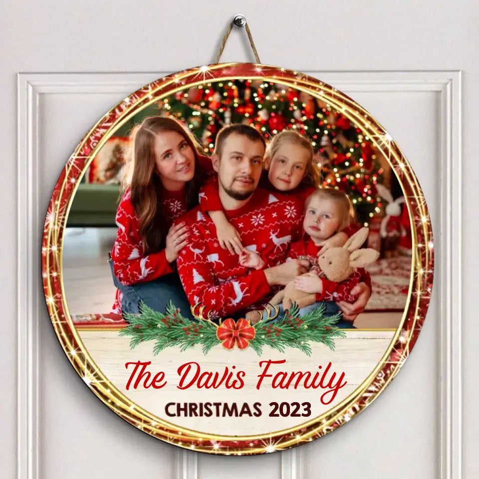Merry Christmas 2023 - Personalized Custom Door Sign - Christmas Gift For Family, Family Members