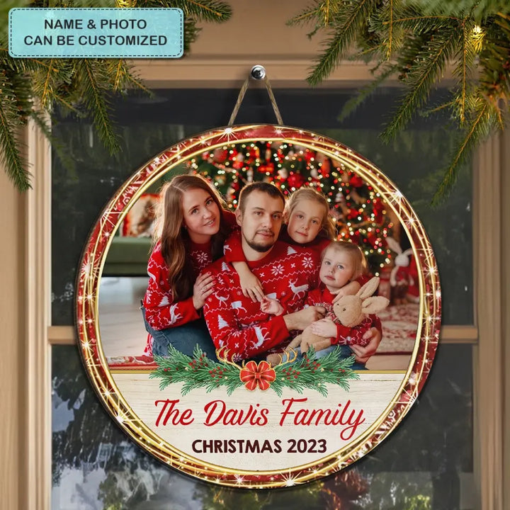 Merry Christmas 2023 - Personalized Custom Door Sign - Christmas Gift For Family, Family Members