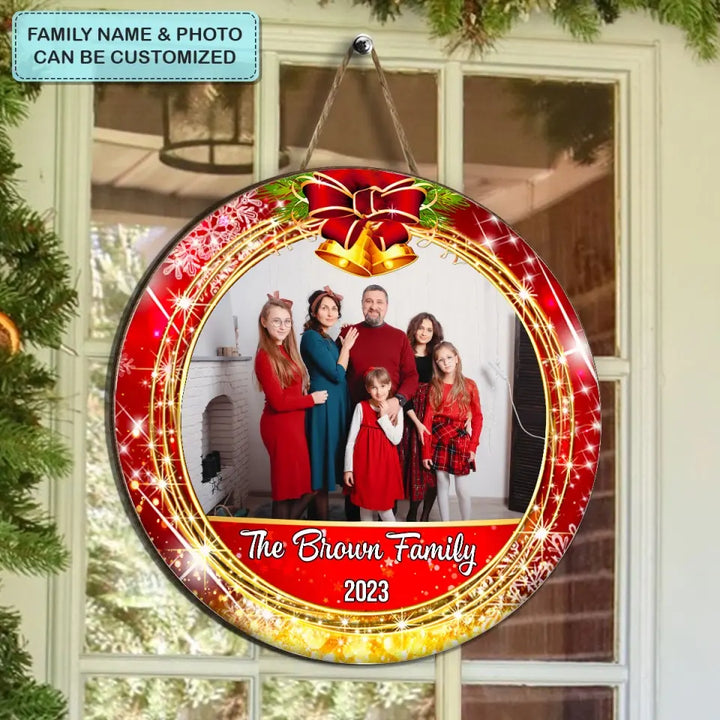 Merry Christmas My Family - Personalized Custom Door Sign - Christmas Gift For Family, Family Members, Dad, Mom