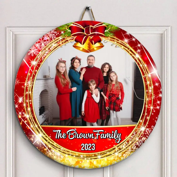 Merry Christmas My Family - Personalized Custom Door Sign - Christmas Gift For Family, Family Members, Dad, Mom