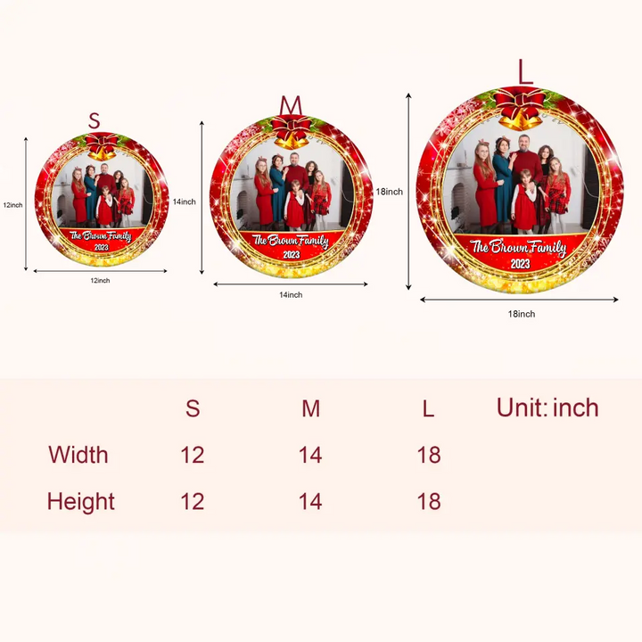 Merry Christmas My Family - Personalized Custom Door Sign - Christmas Gift For Family, Family Members, Dad, Mom